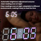 Black-framed RGB 3D luminous digital alarm clock with purple time digits
