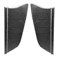 Door storage box sticker set, pair of curved black carbon-fiber style inserts