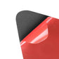 Door storage box sticker set, close-up of red carbon-fiber style insert