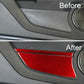 Door storage box sticker set, red carbon-fiber style insert on door panel after install