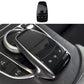 Installed glossy black car multimedia mouse cover on center console controller