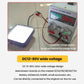 LED work headlight connected to a digital DC power supply with red and black wires