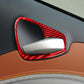 Red carbon-fiber door handle sticker trim, 2-piece set for Smart Fortwo