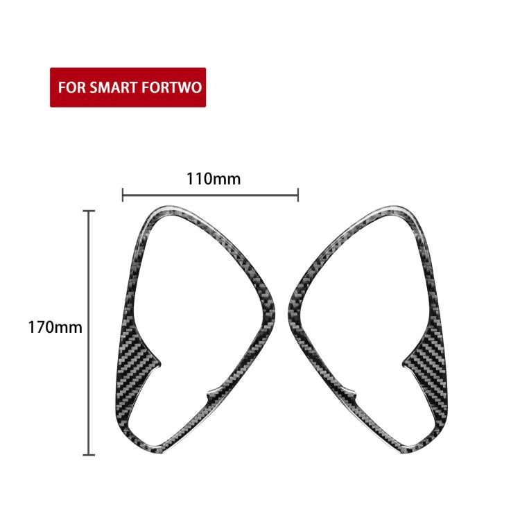 Black carbon-fiber door handle sticker covers, 110 mm x 170 mm (pair)