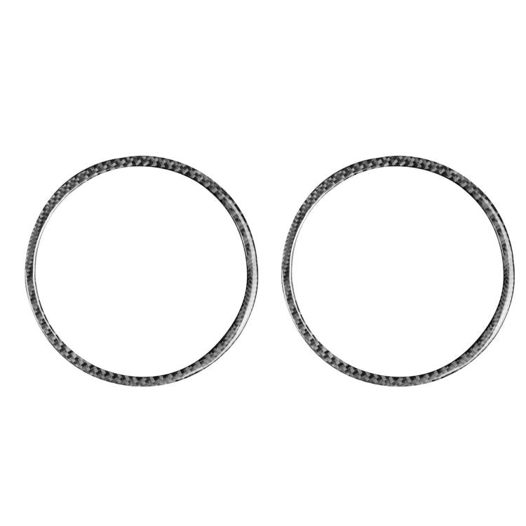 Set of two speaker trim ring stickers with black carbon-fiber texture