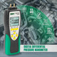 Handheld digital differential pressure gauge with LCD display and two top brass ports