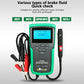 Brake fluid boiling point tester kit with green meter, cables, and alligator clip leads