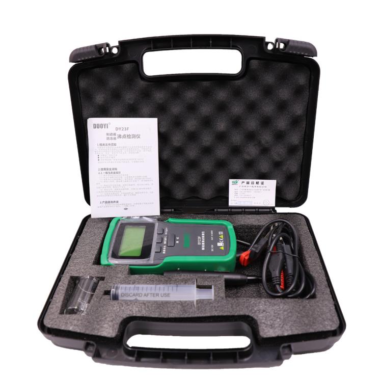 Brake fluid boiling point tester kit in hard case with meter, probe, and cables