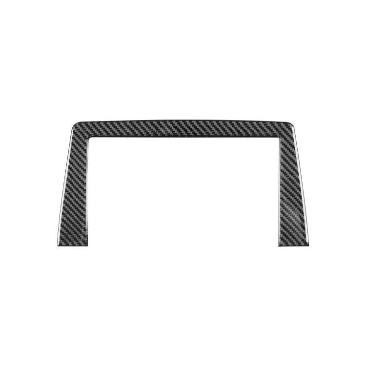 Black carbon-fiber style center console screen sticker, curved frame insert