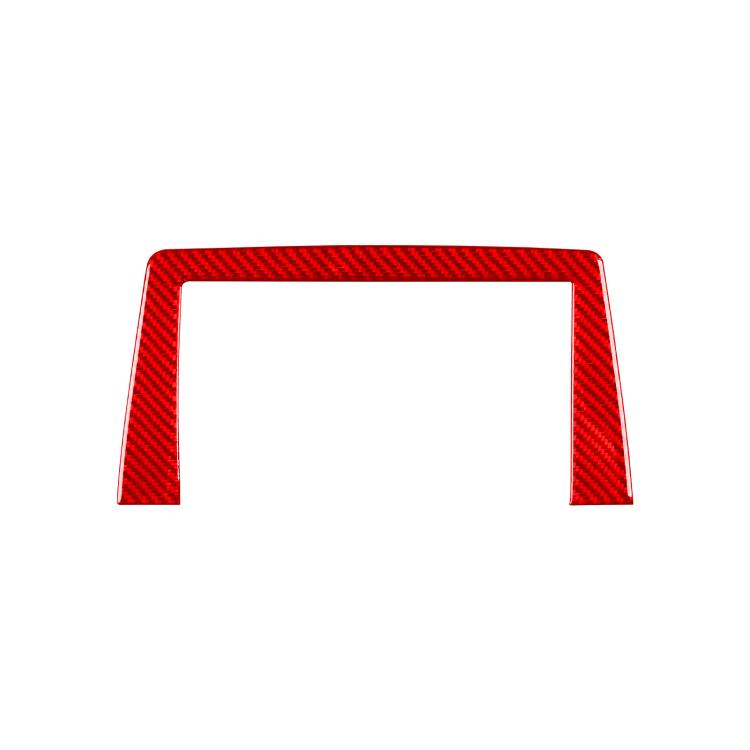 Red carbon-fiber style center console screen sticker, curved frame insert