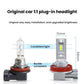 Car LED headlight bulb plug-in design with red ring base and clear LED lamp module