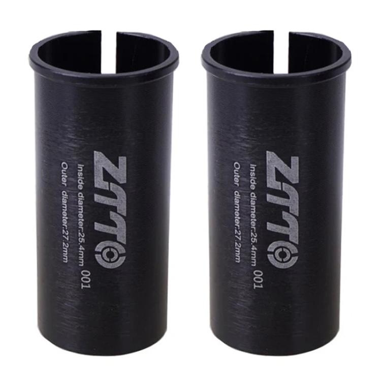 Bicycle seat post conversion sleeve reducers, black pair of cylindrical covers with open tops