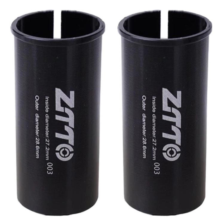 Bicycle seat post conversion sleeve reducers, black pair of cylindrical covers with open tops