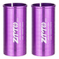 Bicycle seat post conversion sleeve reducers, purple pair of cylindrical covers with open tops