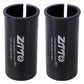 Bicycle seat post conversion sleeve reducers, black pair of cylindrical covers with open tops