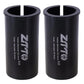 Black bicycle seat post sleeve reducers (pair) with open center and ZTTO size marking