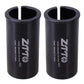 Black bicycle seat post sleeve reducers (pair) with open center and ZTTO size marking 011