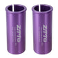 Bicycle seat post conversion sleeve reducer covers, 2-pack, purple, split ends