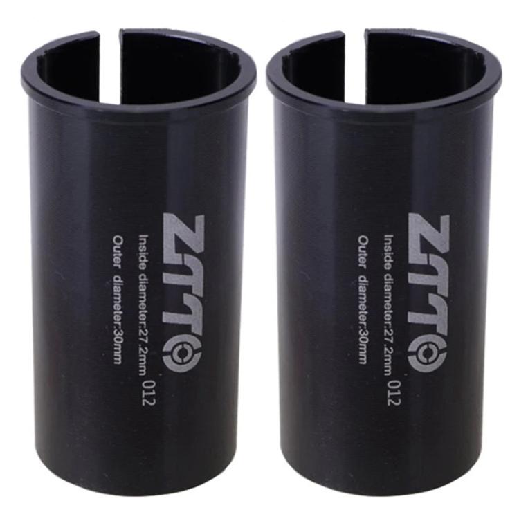 Bicycle seat post conversion sleeve reducer covers, 2-pack, black, split ends