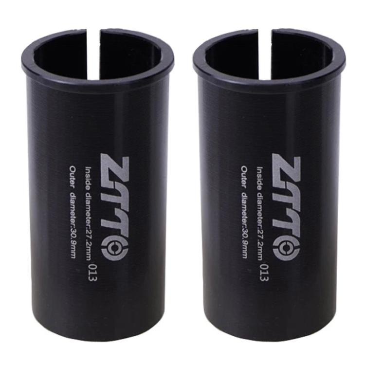 Bicycle seat post conversion sleeve reducer covers, 2-pack, black, split ends