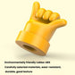 Yellow hand-gesture tire valve cap with ridged base