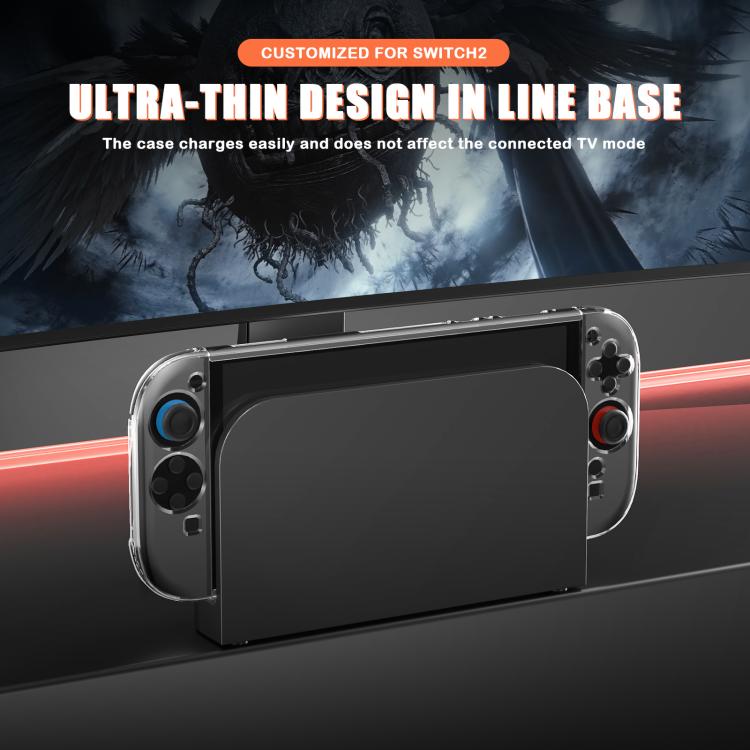 Ultra-thin clear case for Nintendo Switch 2 handheld with side grip openings