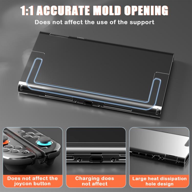 Transparent molded case cover for Nintendo Switch 2 with precise support openings