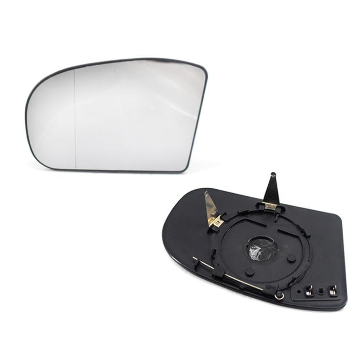 White side mirror replacement lens and black mounting base plate
