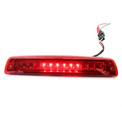 LED third brake light with red LED bar and wiring pigtail, high-mounted lens