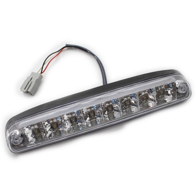 LED high mount brake light bar with clear lens and internal LED modules, with connector