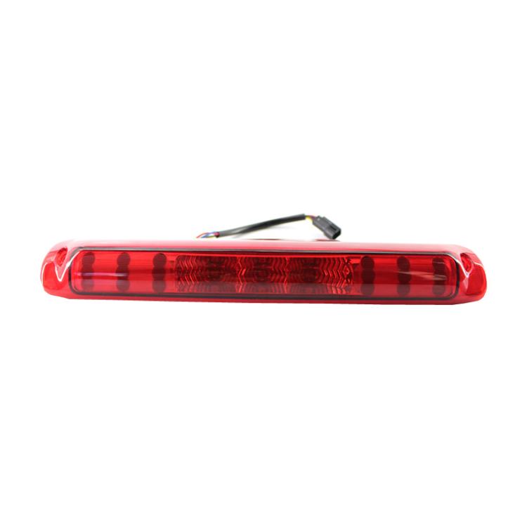 Rear LED third brake light bar with red lens and black end caps