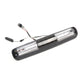 LED high mount brake light with clear reflectors and black housing