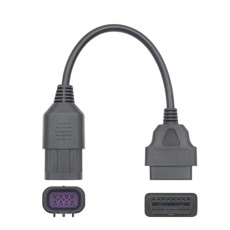 OBD2 8-pin to 16-pin diagnostic cable with dual connector ends
