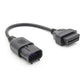 OBD2 8-pin to 16-pin cable, angled 8-pin and 16-pin plug connectors