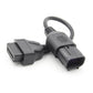 OBD2 8-pin to 16-pin diagnostic cable with keyed plug connectors