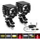 40W Motorcycle Wired Switch Integrated Waterproof Demon Eye Spotlight, Red Light