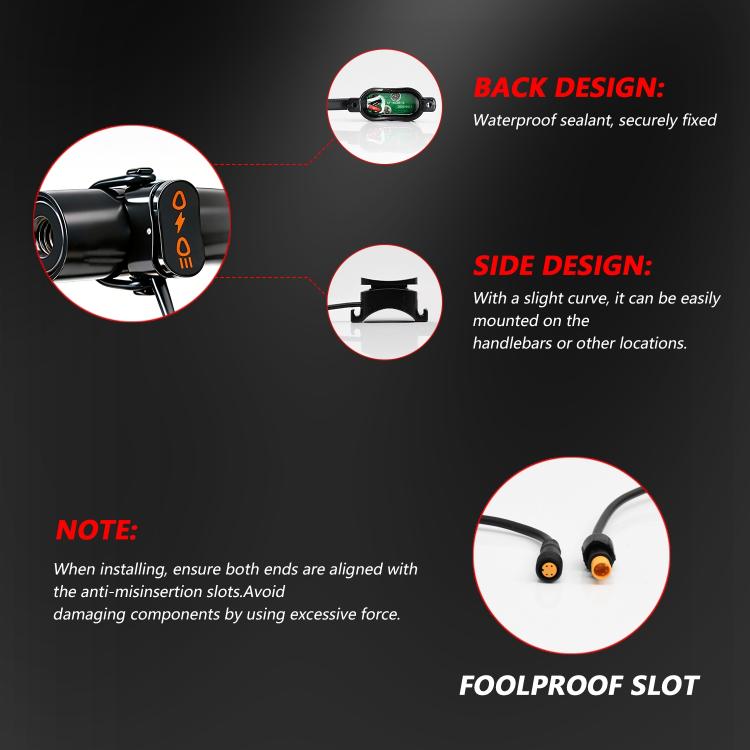 40W Motorcycle Wired Switch Integrated Waterproof Demon Eye Spotlight, Red Light