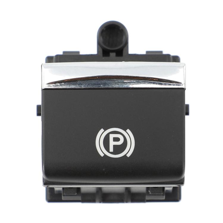 Black handbrake switch button with silver top strip and parking icon