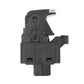 Black handbrake switch actuator housing with latch clip and metal contact bar