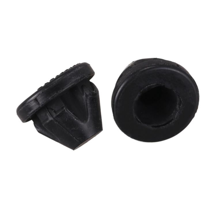 Black rubber hood grommet pieces shown side-by-side, with central openings.