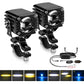 40W Motorcycle Wired Switch Integrated Waterproof Demon Eye Spotlight, Blue Light