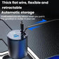 Retractable cable car charger with automatic storage and flat wire extending
