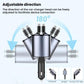 Retractable car charger with adjustable head direction for multiple USB connections