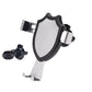 Gray air-vent phone holder with rotating cradle and black base, silver side clamp