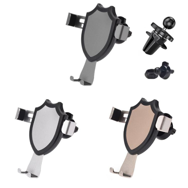 Air-vent phone holder clips with eagle-beak styles in gray and silver/gold tones