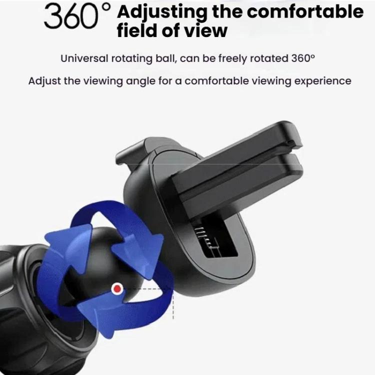 360-degree rotating air-vent phone holder clip with cradle and pivot joint