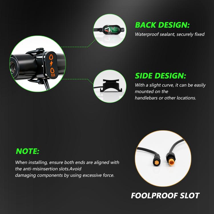 40W Motorcycle Wired Switch Integrated Waterproof Demon Eye Spotlight, Green Light