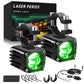 40W Motorcycle Wired Switch Integrated Waterproof Demon Eye Spotlight, Green Light
