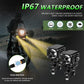 40W Motorcycle Wired Switch Integrated Waterproof Demon Eye Spotlight, Green Light
