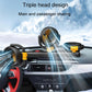 Black triple-head car fan with three circular fan heads projecting airflow